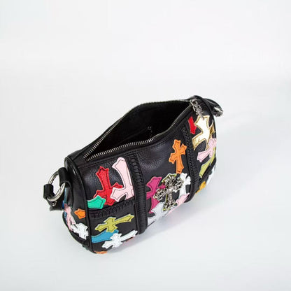 Chrome Hearts Silver Filigree Multicolor Patch Lyon Bag